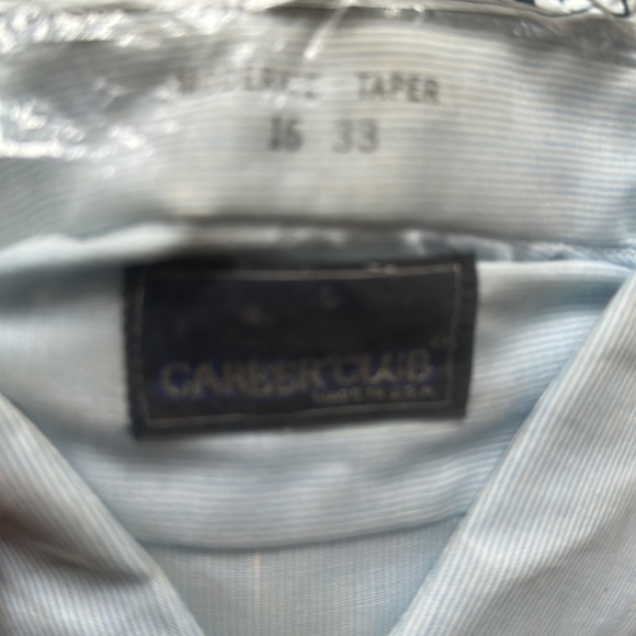 Career Club Men’s Pin Stripe Shirts 16 and 16 1/2 Neck 33 Sleeve BUNDLE OF 2 NIP - Picture 3 of 8